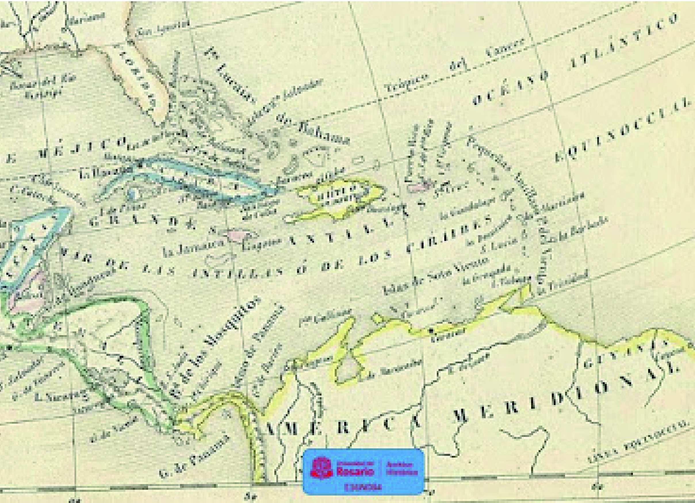 La Jamaica, entre las Grandes Antillas. Tardieu, A. (1847). Atlas de geografía universal para uso de las escuelas del reino. París: Lasserre.