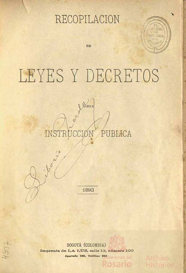 Recopilación de leyes y decretos sobre la instrucción pública 1893