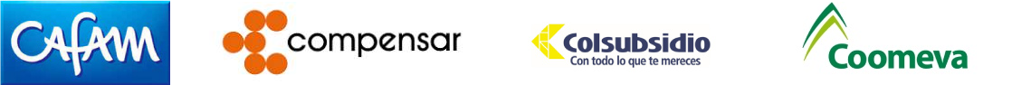 Logo CAFAM | Logo Compensar | Logo Colsubsidio | Logo Coomeva