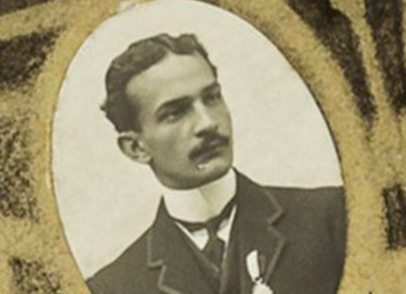 Saavedra Galindo, en el mosaico de Jurisprudencia de 1909. Archivo Histórico.