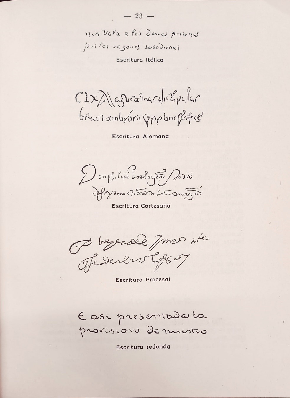 Muestra de tipos de escritura