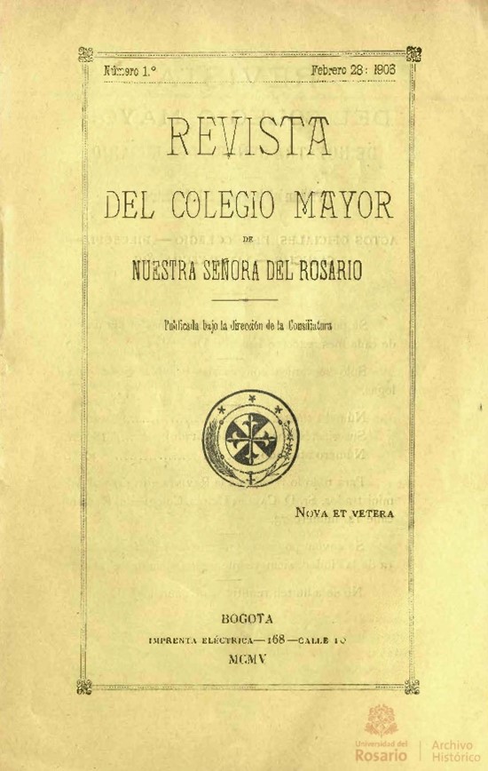 Portada del primer número de la Revista del Rosario
