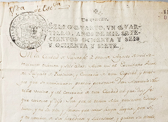 Primer-folio-del-documento,-titulado-escuetamente-Venta-de-esclava