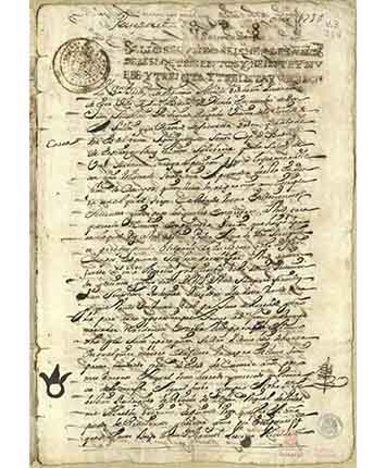 Escritura de venta del esclavo Cayetano por Francisca Terreros