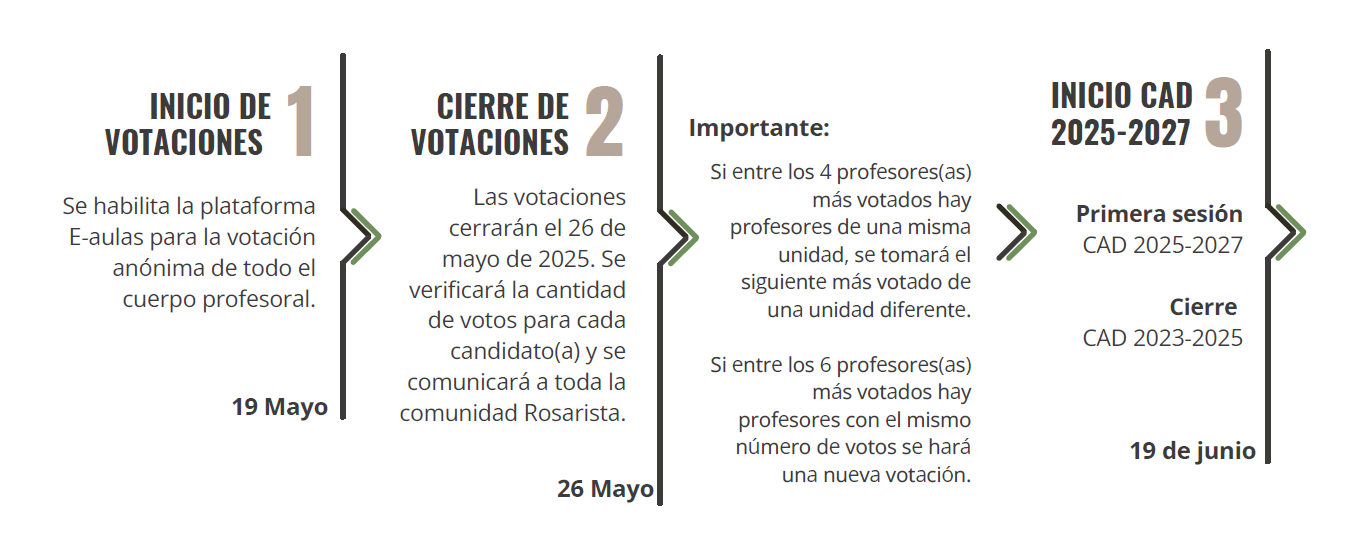 Etapas elecciones CAD URosario