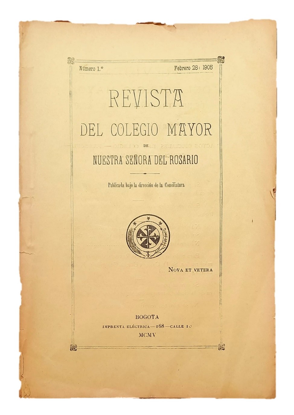 Primer número de la Revista del Rosario. Archivo Histórico