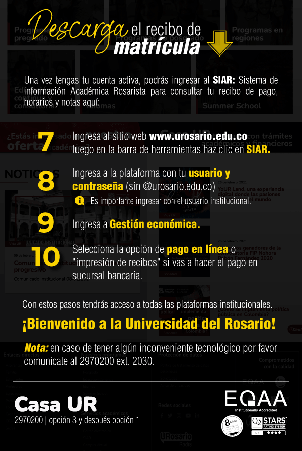 Descargar el recibo de matrícula