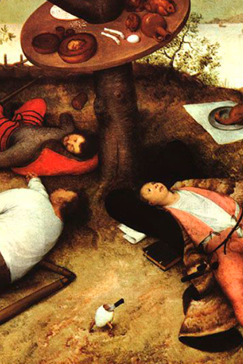 La Cucaña o Jauja, retratada por el pintor Pieter Brueghel el Viejo -Dominio público