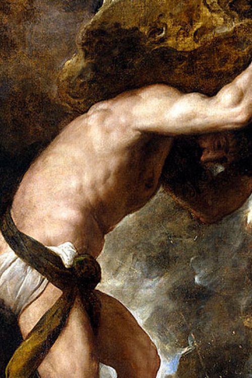 Castigo se Sísifo - De Tiziano - Dominio público