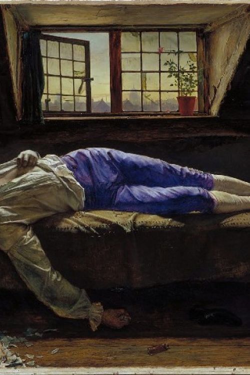 La muerte de Chatterton de Henry Wallis, versión Tate - Dominio público