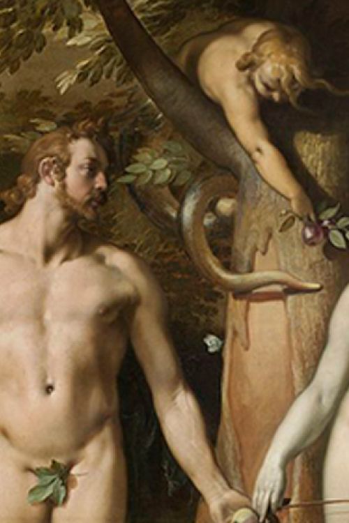 La caída del hombre (1592) por Cornelis van Haarlem - Dominio público